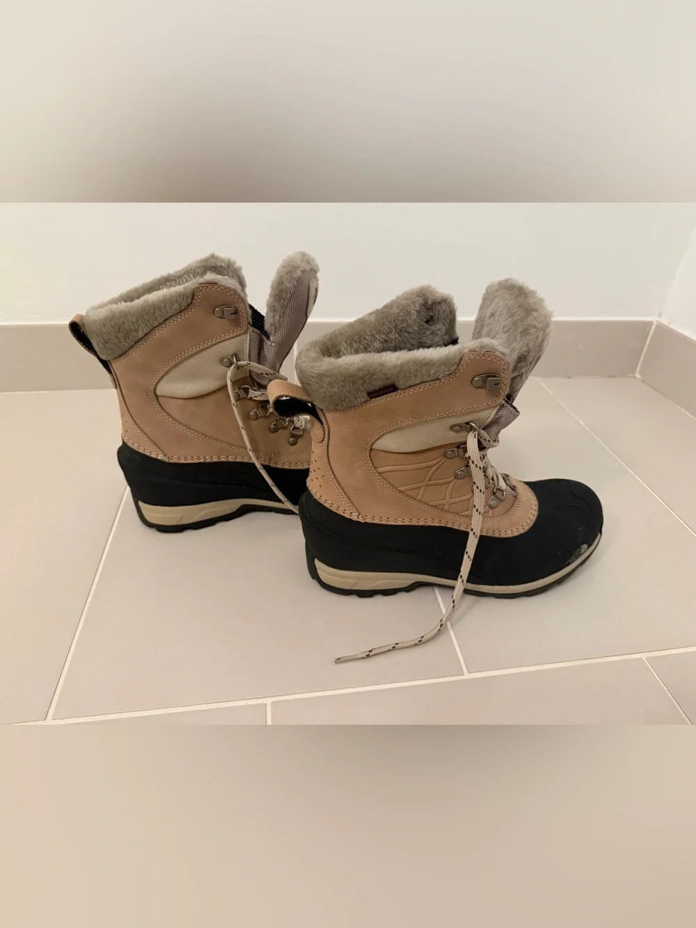 The North Face Kids Snow Boots in Tan and Black